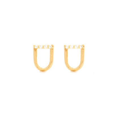 Found Curve Link Stud Earring