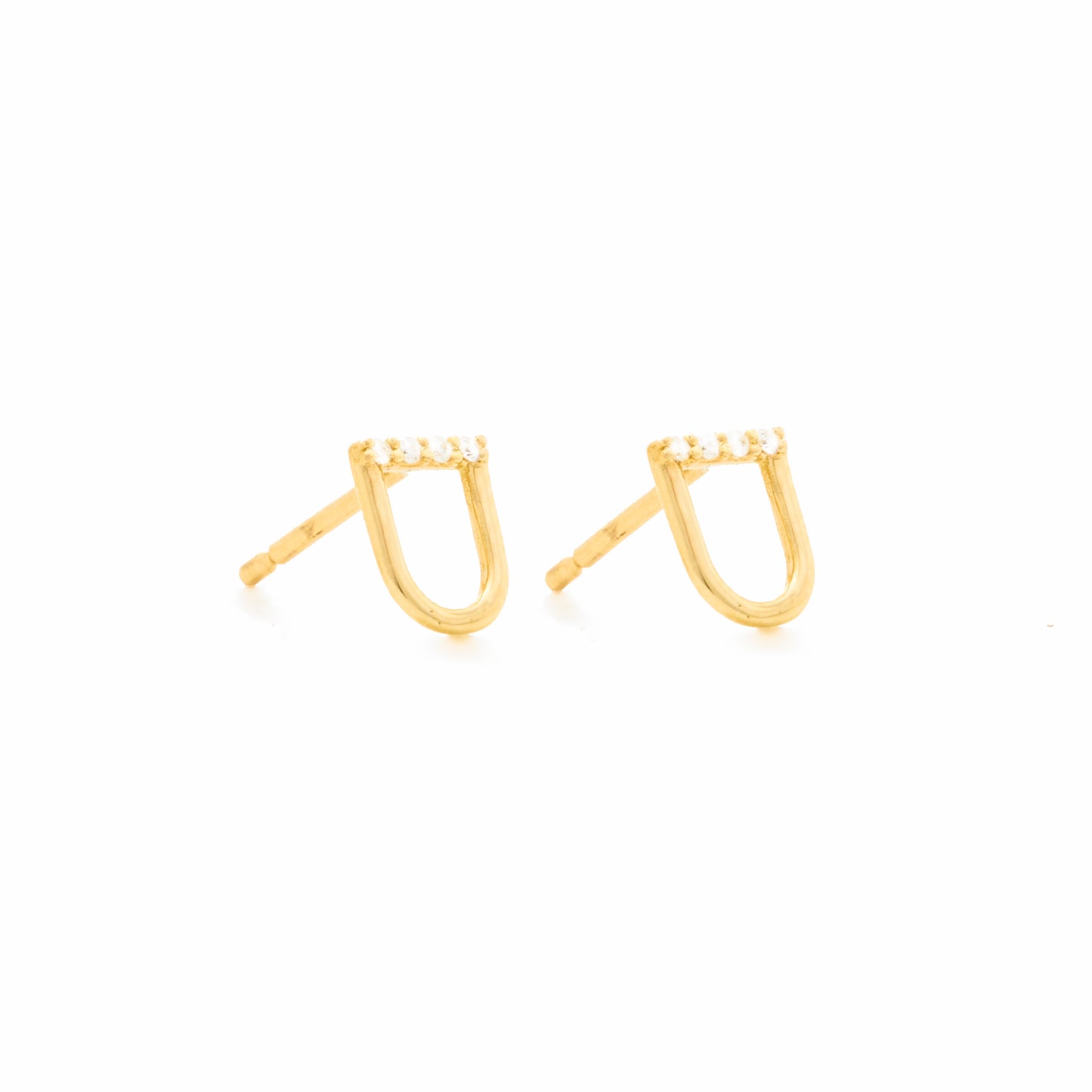 Found Curve Link Stud Earring