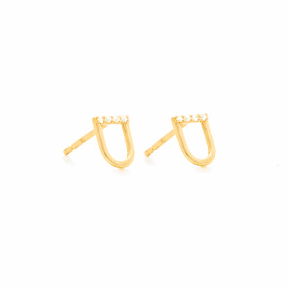 Found Curve Link Stud Earring