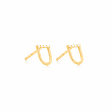 Load image into Gallery viewer, Edge Mini Link Stud Earring
