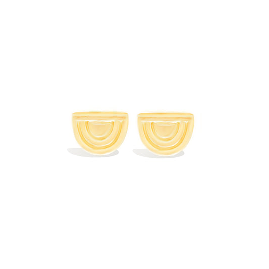 Edge Ferris Wheel Stud Earring - Gold