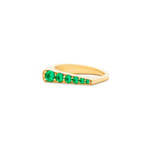 Load image into Gallery viewer, The Edge Tapered Stacking Ring - Emerald
