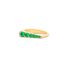 Load image into Gallery viewer, The Edge Tapered Stacking Ring - Emerald
