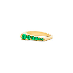 The Edge Tapered Stacking Ring - Emerald