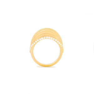 The Edge Ribbed Domed Ring