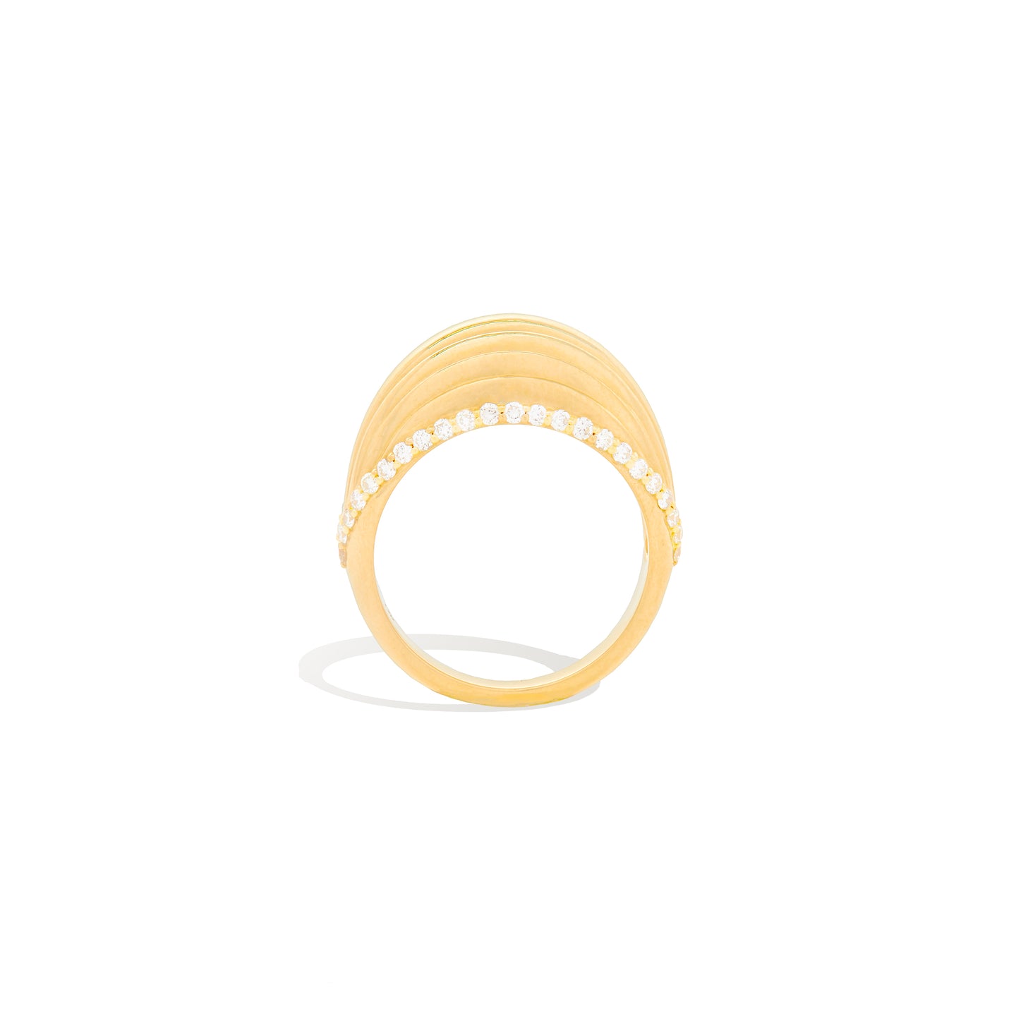 The Edge Ribbed Domed Ring