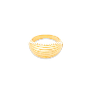The Edge Ribbed Domed Ring
