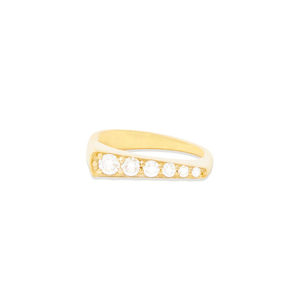 The Edge Tapered Stacking Ring - Diamond