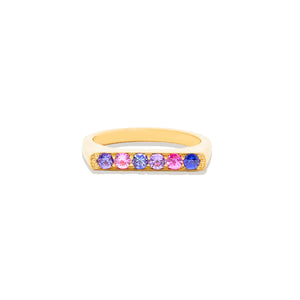 The Edge Straight Stacking Ring - Multi Color Sapphire