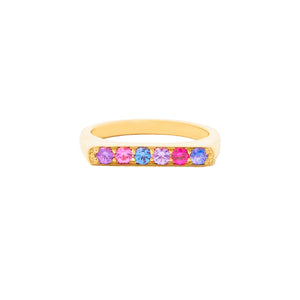The Edge Straight Stacking Ring - Multi Color Sapphire