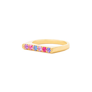 The Edge Straight Stacking Ring - Multi Color Sapphire