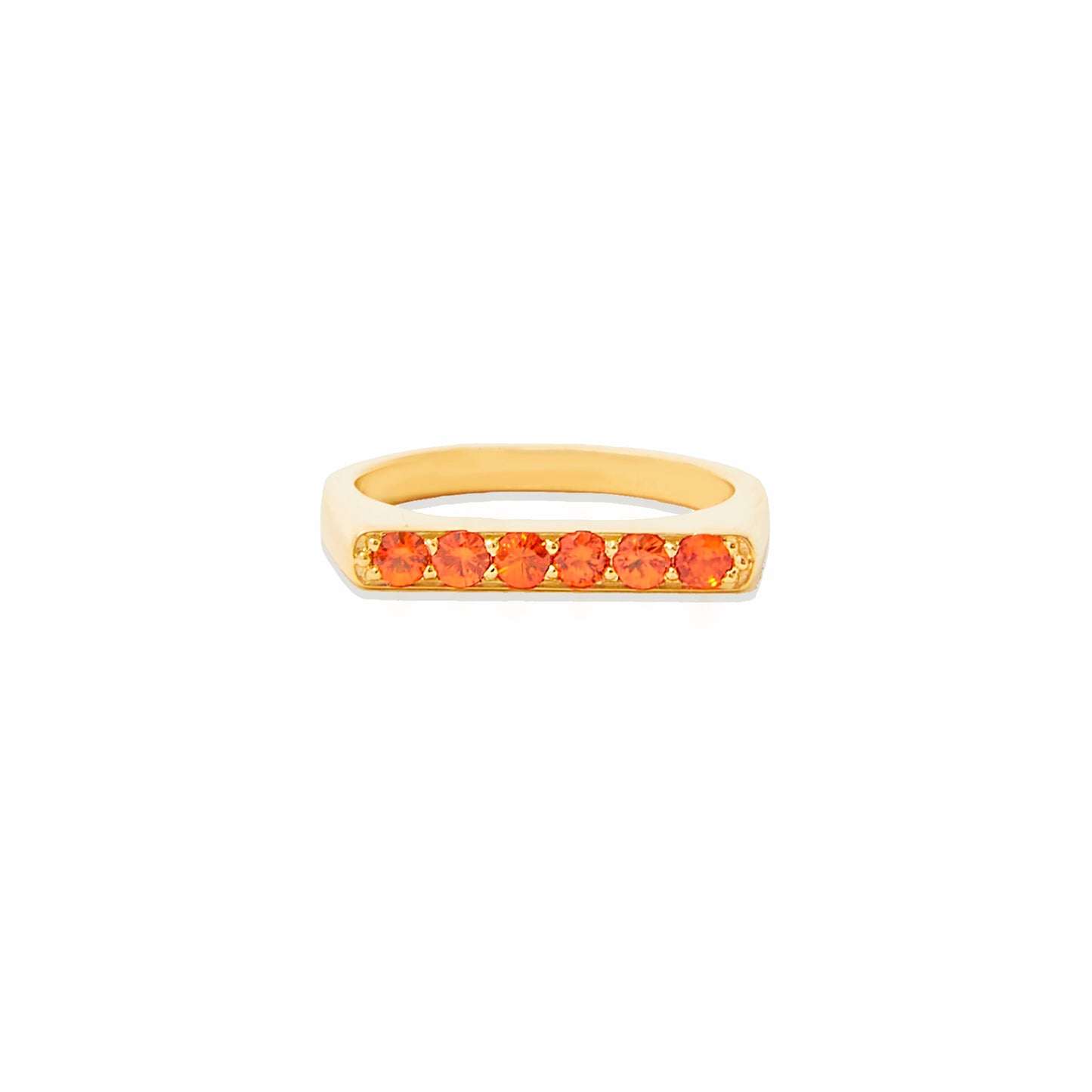 Spark Straight Stacking Ring - Orange Sapphire