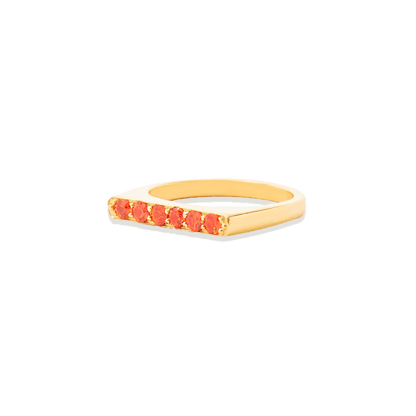 Spark Straight Stacking Ring - Orange Sapphire