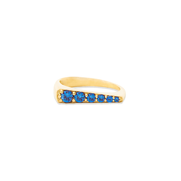 The Edge Tapered Stacking Ring - Blue Sapphire