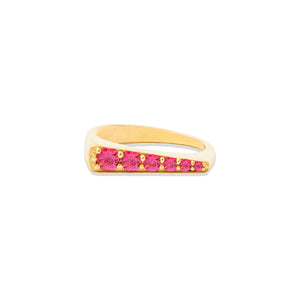 The Edge Tapered Stacking Ring - Pink Sapphire