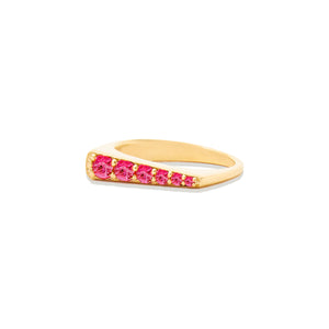 The Edge Tapered Stacking Ring - Pink Sapphire