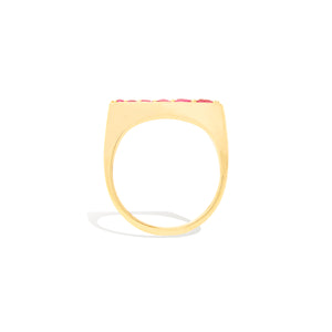 The Edge Tapered Stacking Ring - Pink Sapphire