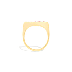 The Edge Tapered Stacking Ring - Pink Sapphire