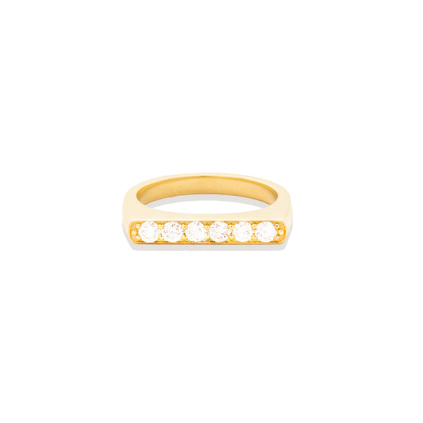 Edge Straight Stacking Ring - Diamond