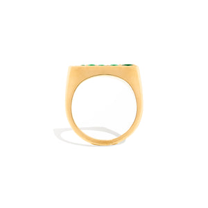 The Edge Tapered Stacking Ring - Emerald