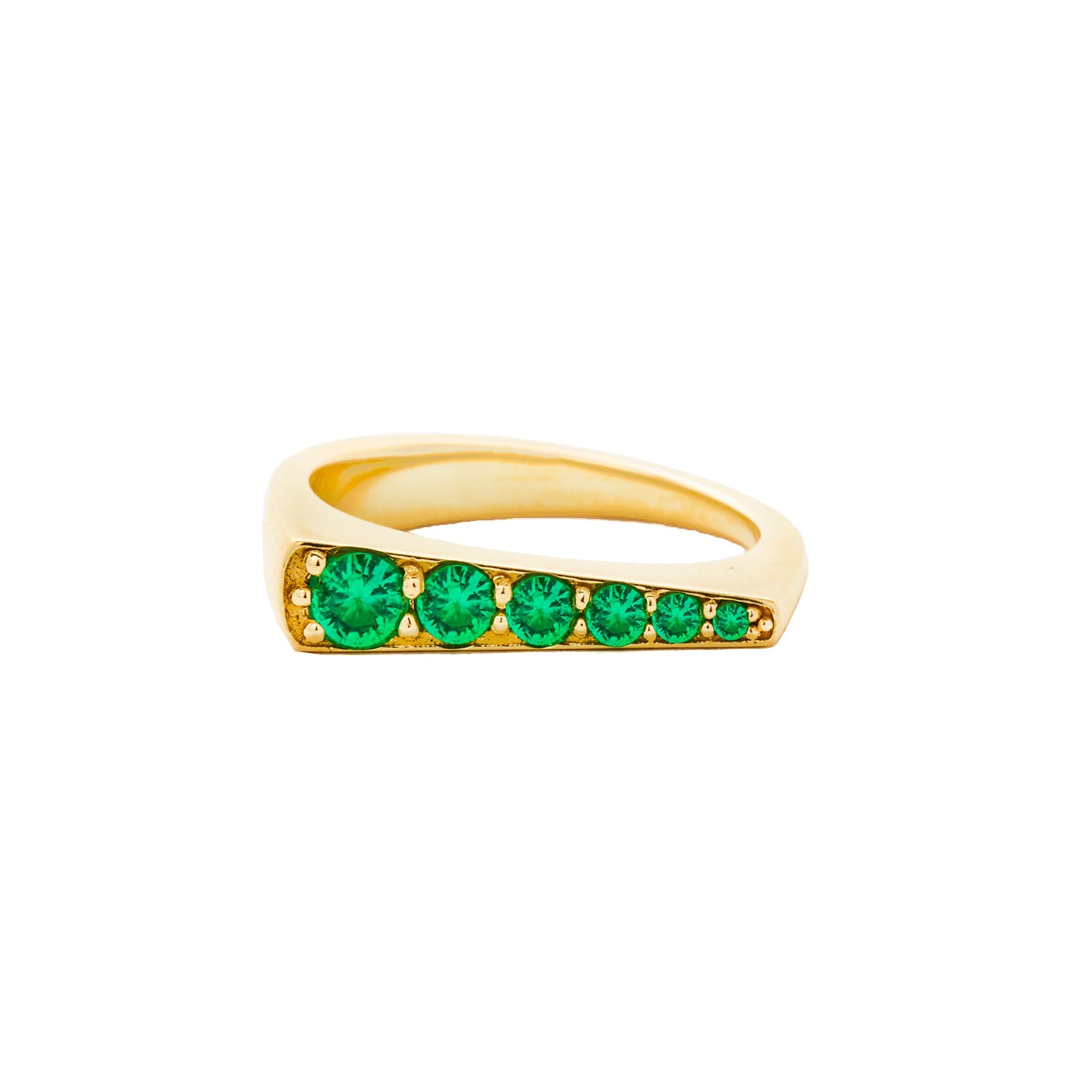 The Edge Tapered Stacking Ring - Emerald