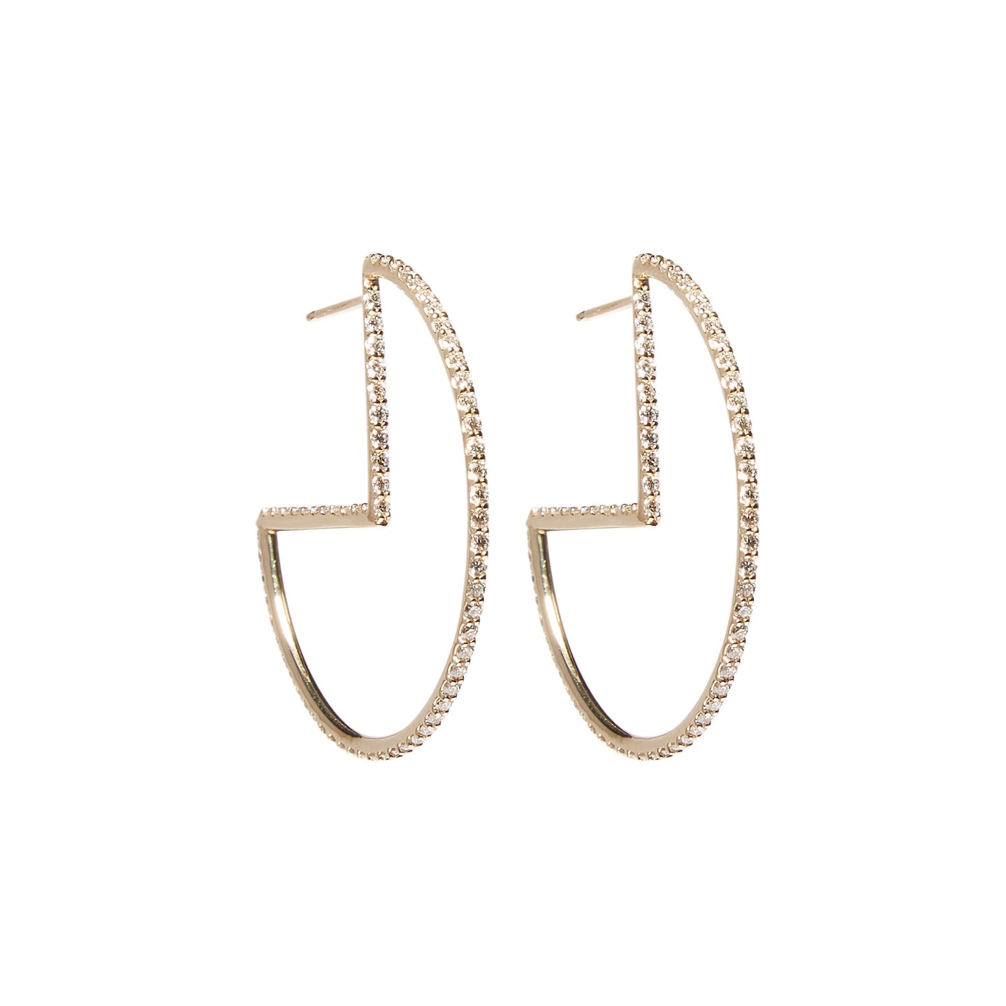 Found Geometric Hoop Earrings - Diamond