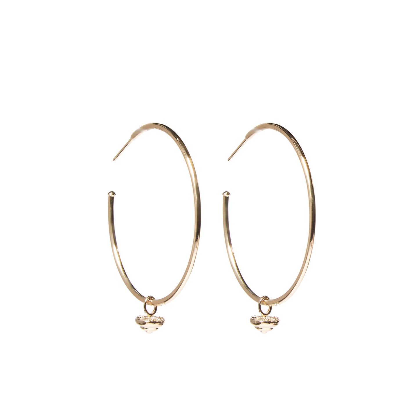 Evolve Hoop Charm Earrings - Diamond