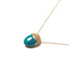 Load image into Gallery viewer, Found Cap Pendant Necklace - Chrysocolla &amp; Brown Diamond
