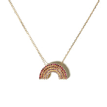 Load image into Gallery viewer, JuJu Rainbow Charm Necklace - Pink Ombre
