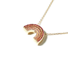 Load image into Gallery viewer, JuJu Rainbow Charm Necklace - Pink Ombre
