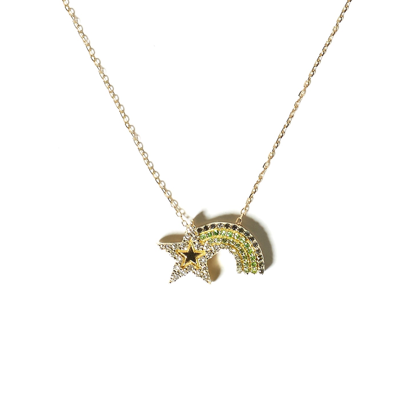 JuJu Shooting Star Charm Necklace - Green