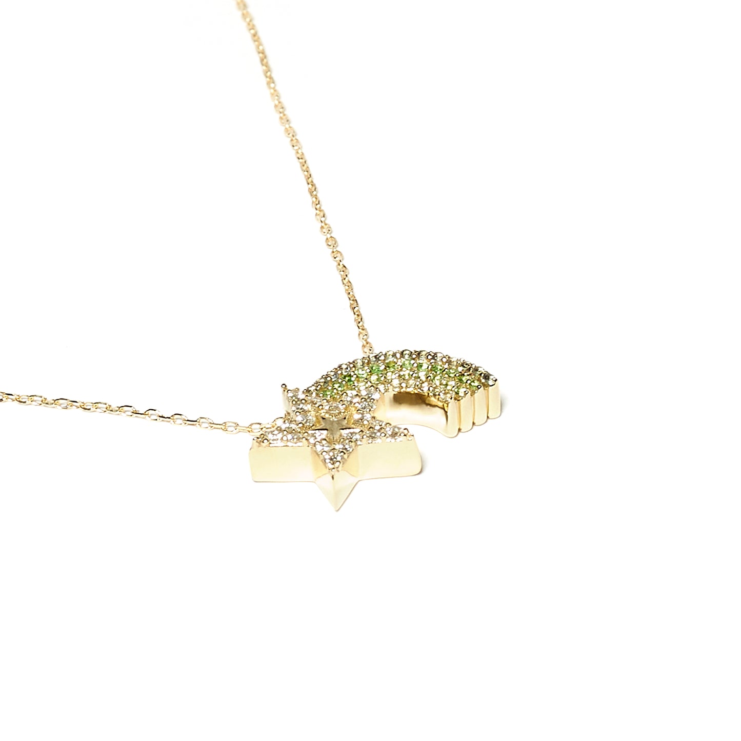 JuJu Shooting Star Charm Necklace - Green