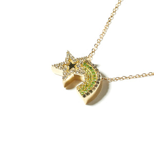 JuJu Shooting Star Charm Necklace - Green
