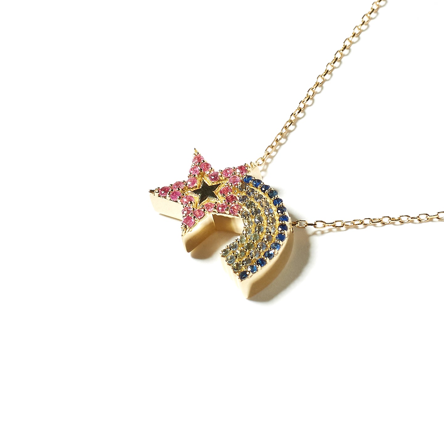 JuJu Shooting Star Charm Necklace - Pink & Blue
