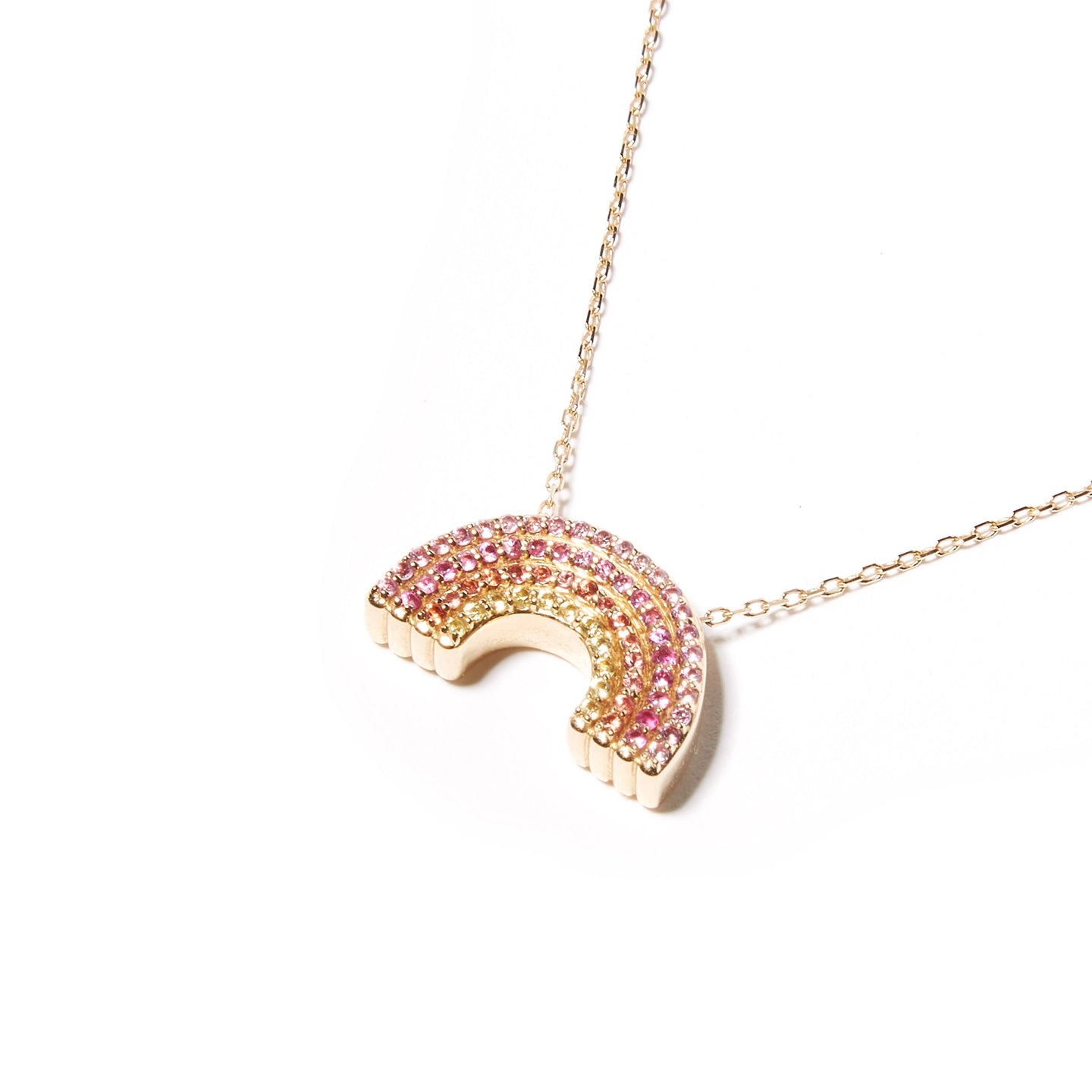 JuJu Rainbow Charm Necklace - Pink, Yellow & Orange