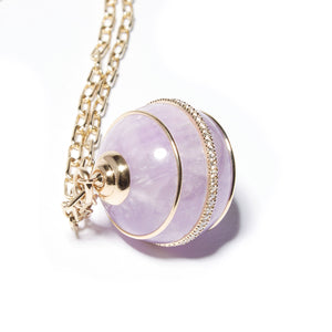 Found Sphere Pendant Necklace - Amethyst