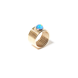 Found Cigar Band Ring - Peruvian Opal