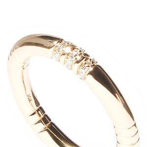 The Crew Stacking Ring - Etched & Diamond