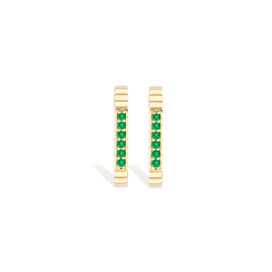 Spark Octagon Hoop Earring - Emerald