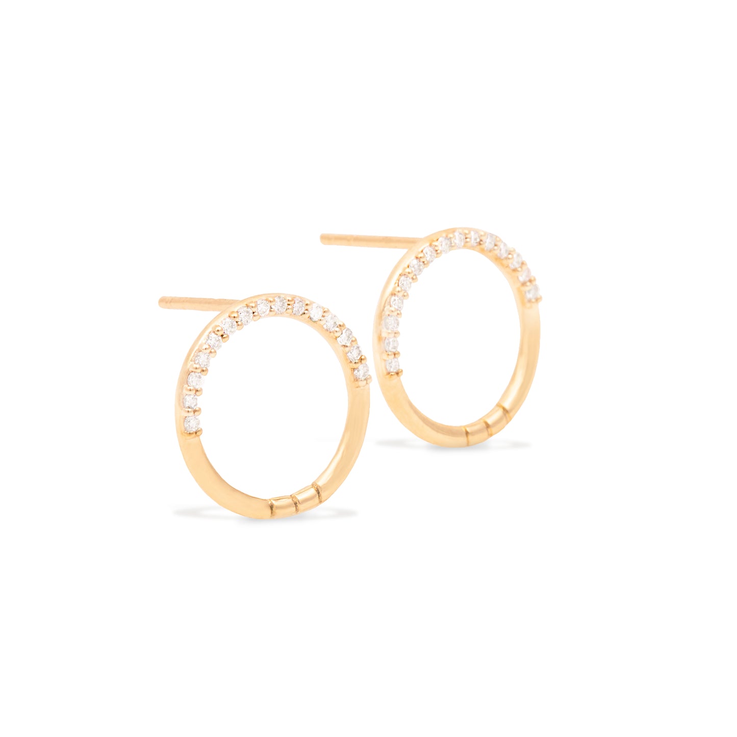 Crew Half Moon Stud Earrings - Diamond