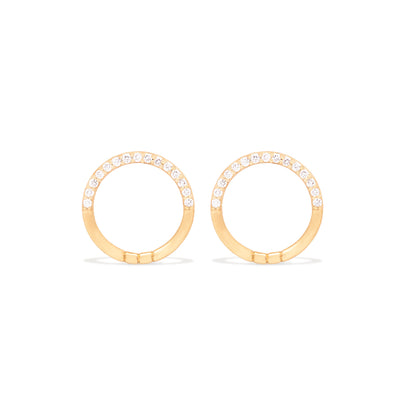 Crew Half Moon Stud Earrings - Diamond