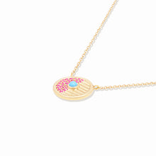 Load image into Gallery viewer, Found Small Disk Pendant Necklace - Pink Sapphire &amp; Turquoise

