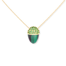 Load image into Gallery viewer, Found Cap Pendant Necklace - Malachite &amp; Tsavorite
