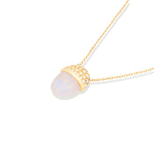Load image into Gallery viewer, Found Cap Pendant Necklace - Rainbow Moonstone &amp; Diamond
