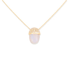 Load image into Gallery viewer, Found Cap Pendant Necklace - Rainbow Moonstone &amp; Diamond
