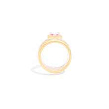 Load image into Gallery viewer, Spark Chevron Cigar Band Ring - Pink Sapphire
