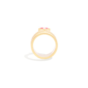 Spark Chevron Cigar Band Ring - Pink Sapphire