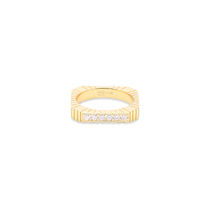 Spark Etched Stacking Band Ring - Diamond