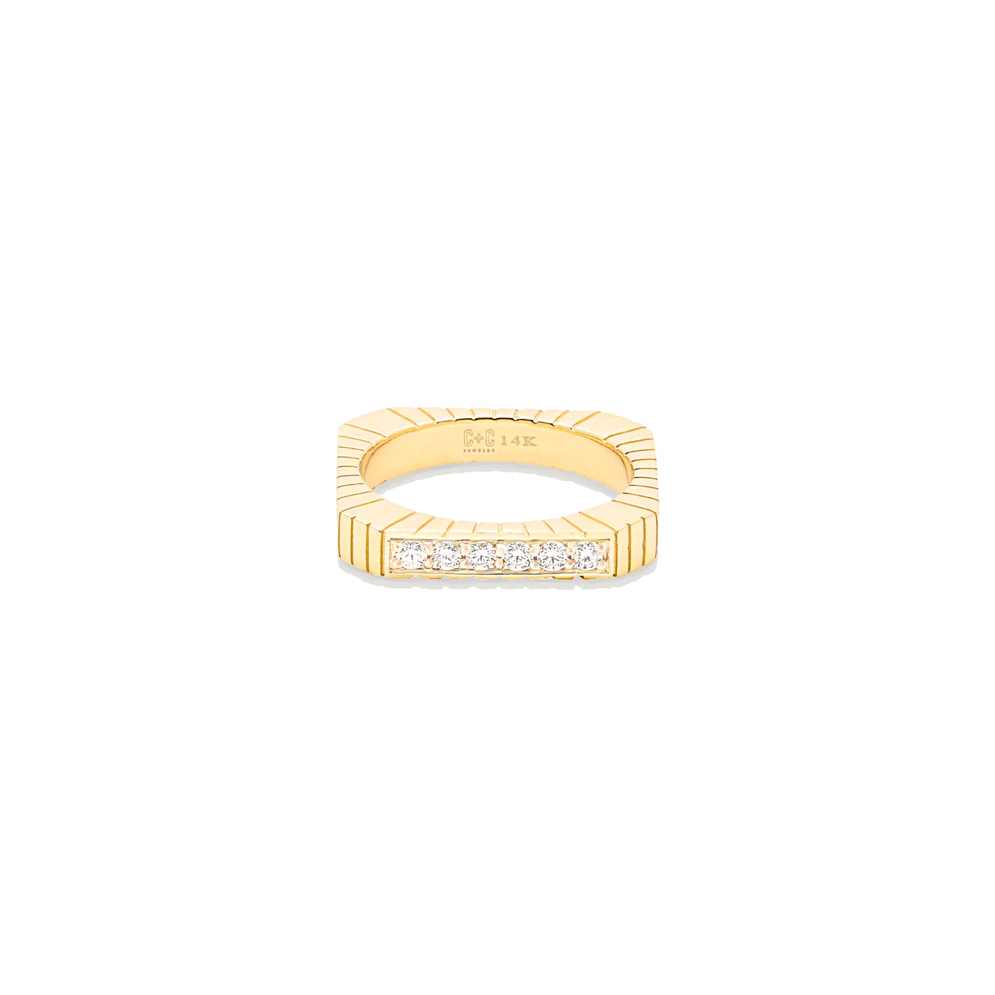 Spark Etched Stacking Band Ring - Diamond