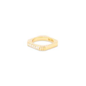 Spark Etched Stacking Band Ring - Diamond